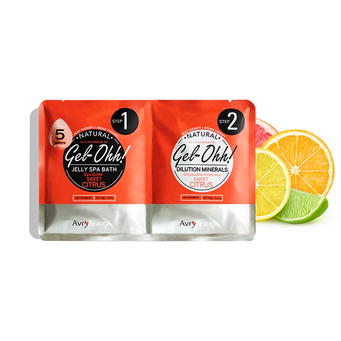 Jelly Pedicure Spa Packets - Sweet Citrus Gel-Ohh By AvryBeauty Case of 120 - Image 2