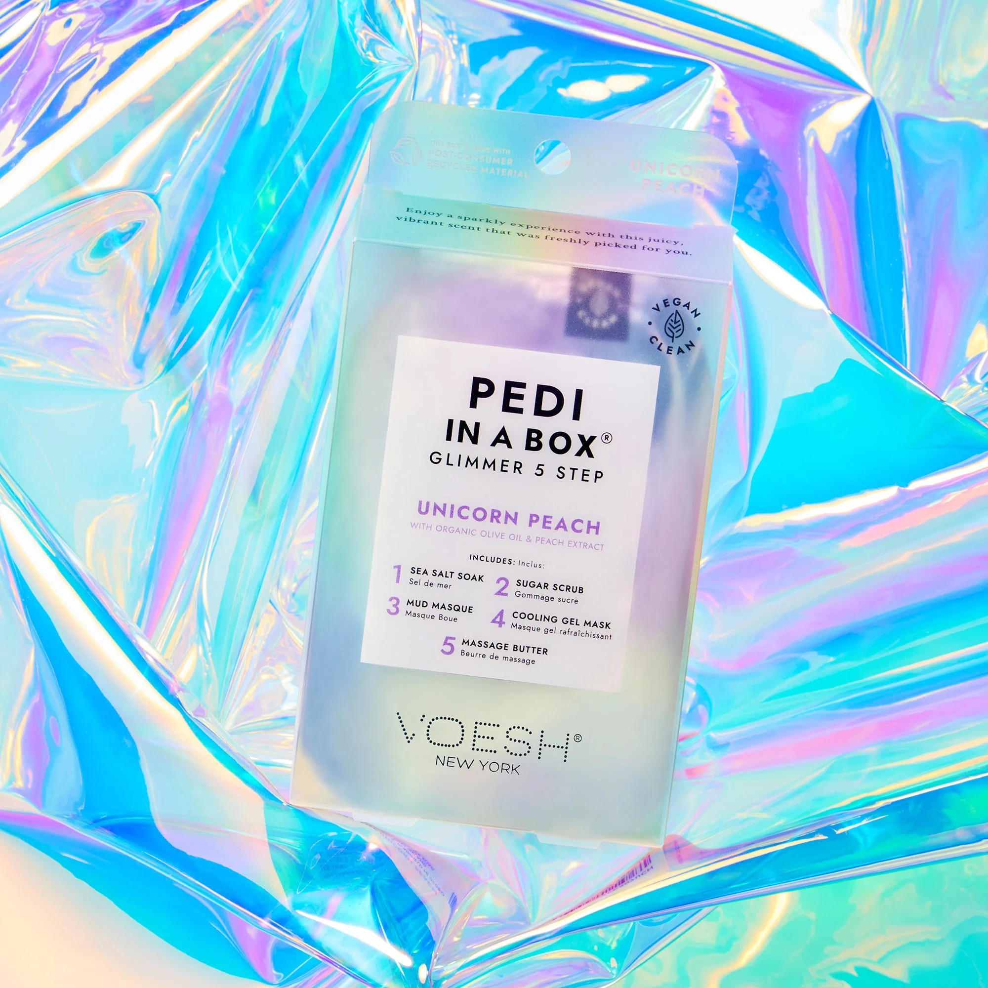 Voesh - Pedi in a Box Glimmer 5 Step Unicorn Peach - Image 2