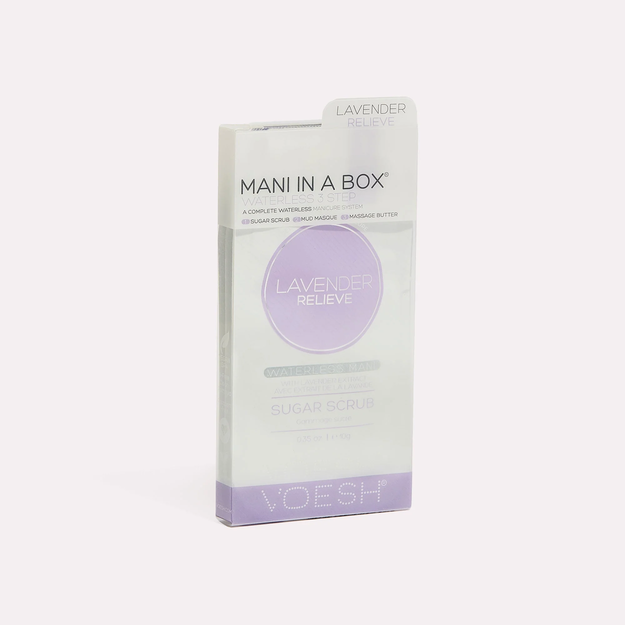 Voesh Mani In a Box 3 Step Waterless Manicure Kit Lavender Case of 50 - Image 2