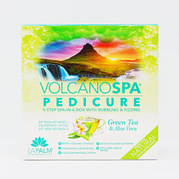 Volcano Spa Pedicure Kit- Green Tea & Aloe Vera Case of 26 by LaPalm - Image 3
