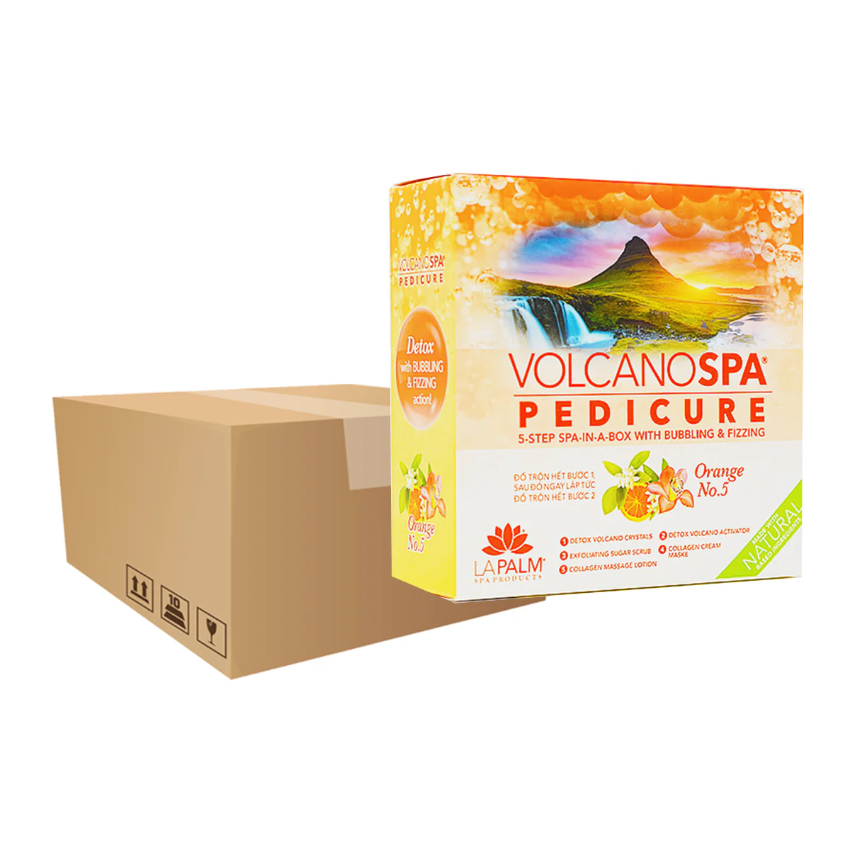 Volcano Spa Pedicure Kit - Orange No. 5 Case of 36 by LaPalm